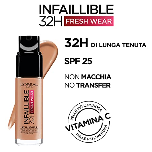 L'Oreal Paris Infallible 24H Fresh Wear Foundation, 300 Amber, 30 ml