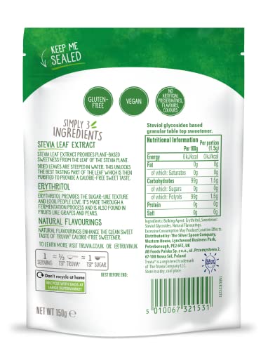 Truvia Calories-Free Sweetener from The Stevia Leaf, 100 Servings (150 g)
