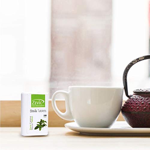 Zevic 100% Natural Stevia Sugar Free Tablets | Zero Calorie Sweetener | Healthy Substitute for Sugar | 200 Tablets (Pack of 2)