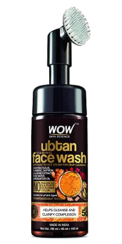 WOW Skin Science Foaming Ubtan Face Wash With Built-In Face Brush - 100 ML