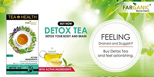 FARGANIC Detox Green Tea for Weight Loss and Skin Glow. 15 Days Detox Plan (30 Tea Bags) Tea and Health Series with Active Ingredients (Pack of 2)
