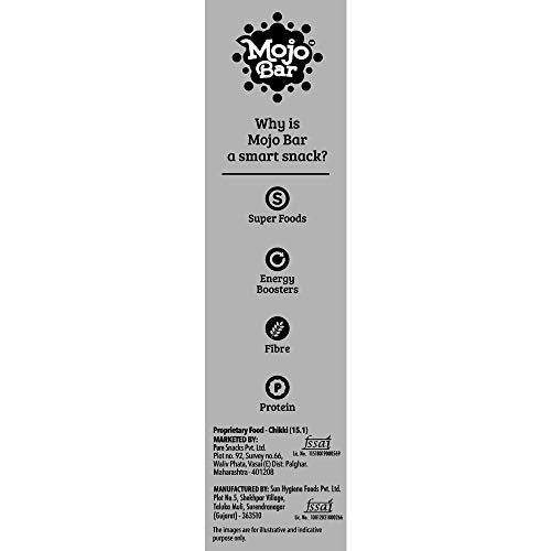 Mojo Bar Choco Almond, Yoghurt Berry & Orange Dark Chocolate Snack Bars, 32 Gm (Pack of 6)