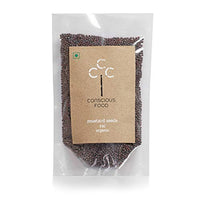 Conscious Food Organic Mustard Seeds | Whole Mustard Blac Indian Spice | Value Pack | Whole Black Sarso - 100g Pack of 4 (100g x 4)