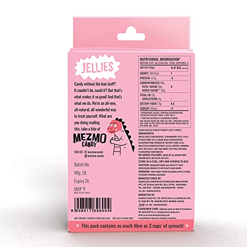 MEZMO Soft Jelly Fruit Candy with Natural Fruit Sugar 108gms 36 jellies (Pack of 3) - Tangelo Orange, Tarty Lemon, Very Strawberry