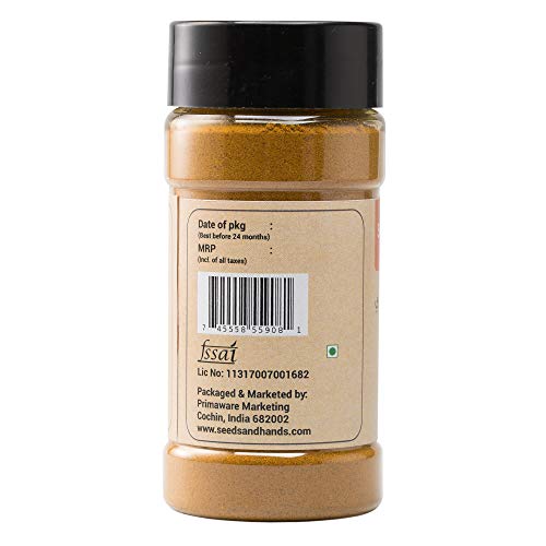 Seeds and Hands Wayanad Raw Wild Turmeric/Kasturi Manjal/Kasturi Haldi Powder for Skin Care [100% Pure and Natural] Pack of 2 x 65g (130g)