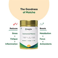 Tencha Blends Ceremonial Matcha with Free Spoon | 30 Servings | Japanese Matcha Green Tea Powder | Green Tea for Weight Loss | Sourced from Shizouka, Japan | Vegan | No Artificial Sweeteners | 30 GM