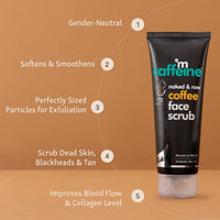 mCaffeine Exfoliating Coffee Face Scrub for Women & Men with Walnut & Vitamin E | Removes Tan, Blackheads and Dirt from Face & Neck for a Soft & Smooth Skin - 100% Natural & Vegan 100gm