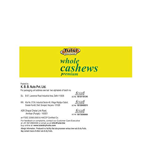 Tulsi Whole Cashews Premium 400g (200g x 2)