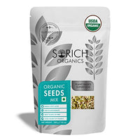 Sorich Organics 6-in-1 USDA Organic Seeds Mix - Mixture of Chia, Pumpkin, Sunflower, Flax Seeds and many more for Weight Management - 200 Gm - Healthy Seeds for Eating | Diet Snacks | Vegan | Gluten Free