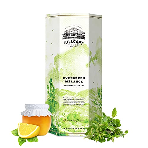 The Hillcart Tales Evergreen Melange Assorted Green Tea, (14 Teabags)