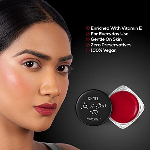 RENEE Lip & Cheek Tint Enriched with Vitamin E - Rosebud, 8g | Enriched with Vitamin E, Coconut Oil, Almond Oil, Cocoa Butter | 100% Vegan - Non Toxic - Sulphate Free - Paraben Free | Long-lasting - Deeply nourishing