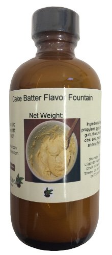 OliveNation Cake Batter Flavor Fountain, Low Sugar Flavoring for Beverages, Ice Cream, Baked Goods, , Non-GMO, Gluten Free, Kosher, Vegan - 8 ounces