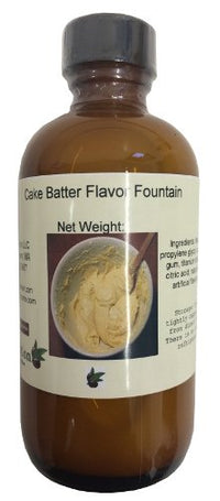 OliveNation Cake Batter Flavor Fountain, Low Sugar Flavoring for Beverages, Ice Cream, Baked Goods, , Non-GMO, Gluten Free, Kosher, Vegan - 8 ounces