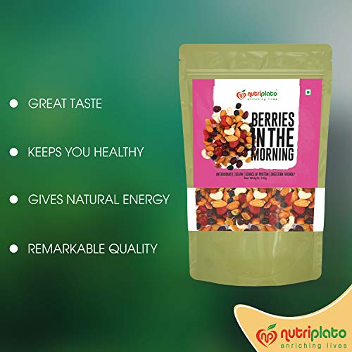 Nutriplato Dry Fruits Mix - Nuts Raisins & Berries, 340 g Pouch