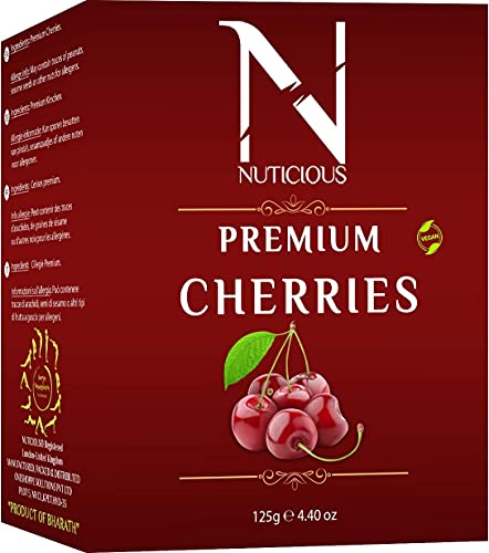 NUTICIOUS Premium Unsweetened Dried Cherries - 125G (Pack of 3)