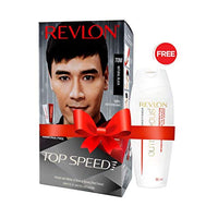 Revlon Top Speed Hair Color for Men, 180g - Natural Black 70M and Outrageous Color Protection Conditioner (Combo Pack of 1)