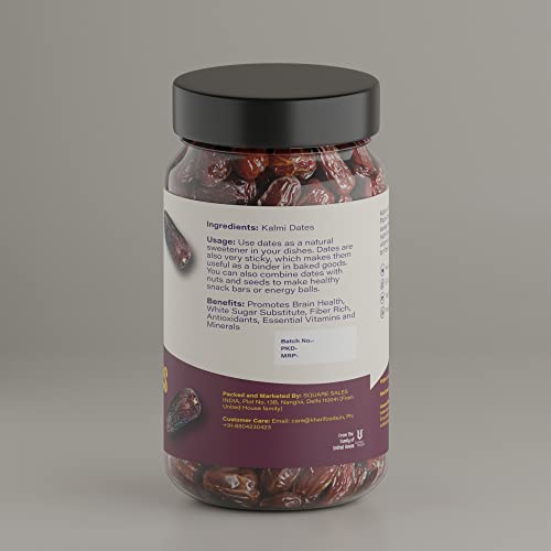 Khari Foods Premium Saudi Kalmi Dates, Khajur / Khajoor Dry Fruits, Energy Booster, Healthy Superfoods (250g)