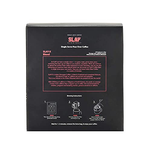 SLAY X Pour Over Sachets | 100% Robusta Ground Coffee | India's  Strongest Coffee (200g - Pack of 10 Sachets)