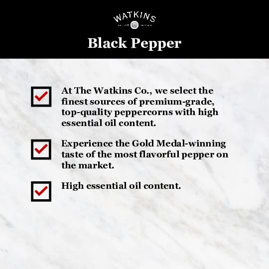 Watkins Gourmet Organic Spice Tin, Ground Black Pepper, 4 oz