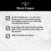 Watkins Gourmet Organic Spice Tin, Ground Black Pepper, 4 oz