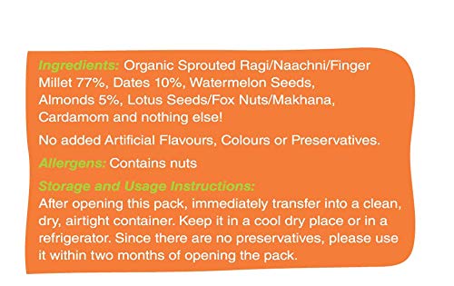 Early Foods Sprouted Ragi Almond Date Porridge Mix, 200 g