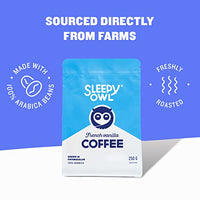 Sleepy Owl French Vanilla Ground Coffee | Fine Grind Coffee | 100% Arabica | Moka Pot | Freshly Roasted & Ground | 250g