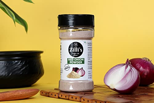 Zilli's  Red Onion Powder, Ginger Powder (Adrak /Sunth) & Garlic Powder (100g x 3 = 300g) - for Cooking & Baking, Everyday Use Natural Powder, Vegan, Gluten Free, No Preservatives - [Essential Combo Pack]