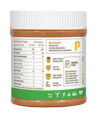 Pintola All Natural Peanut Butter (Crunchy) (350g (Pack of 1)) | Unsweetened | 30g Protein | Non GMO | Gluten Free | Vegan | Cholesterol Free