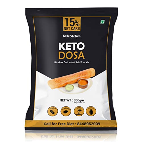 NutroActive Keto Dosa Mix, 2 gm Net Carb Per Dosa, Gluten Free - 350 gm