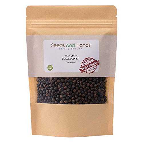 Seeds and Hands Tellicherry Special Extra Bold Black Pepper/Kali Mirch Whole [Medium Spicy] (100g)