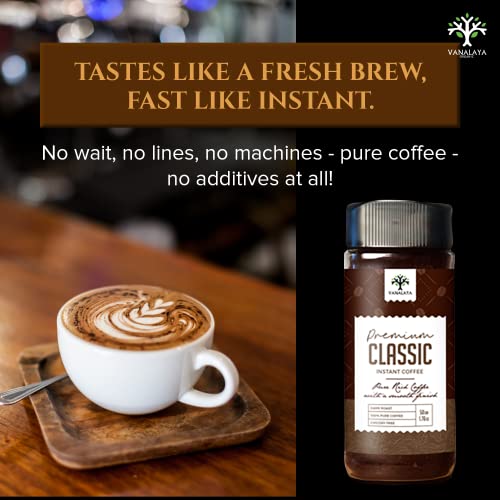 Vanalaya Premium Classic Instant Coffee Black Coffee Powder With Rich Aroma & Taste For Weight Loss 50gm