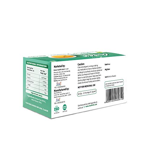 Neuherbs Green Tea Mint Flavor for Weight Loss Management, Body Detox & Immunity booster-25 Tea Bags