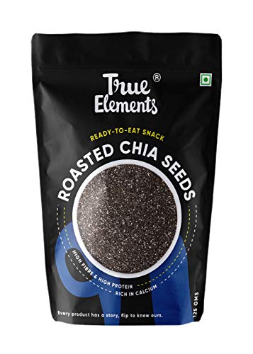 True Elements Roasted Chia Seeds 125g - Diet Food | Chia Seeds for Weightloss | Roasted Seeds