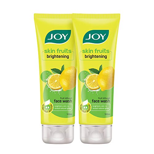 Joy Skin Fruits Lemon Brightening Face Wash, Oil Clear and Fruit Infused With Lemon extracts & Active Fruit Boosters, Lemon Face Wash For Oily Skin | Brightens Skin to Reveal Natural Glow - Pack of 2 X 100 ml