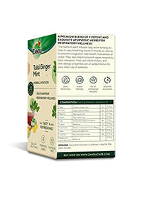 Zandu Tulsi Ginger Mint Herbal Infusion, a Herbal Tea Enriched with Ayurvedic Ingredients (25 Tea Bags)