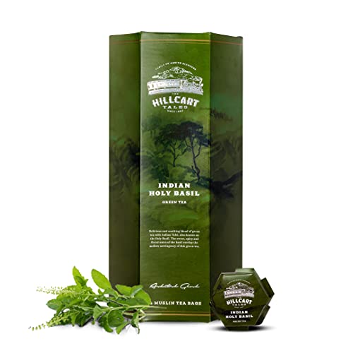 The Hillcart Tales Indian Holy Basil Green Tea, (14 Teabags)