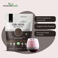 NourishVitals Chia Raw Unroasted Seeds, 200g - 100% Natural, No Added Preservatives, High Fiber, High Protein, Source of Omega-3