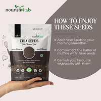 NourishVitals Chia Raw Unroasted Seeds, 200g - 100% Natural, No Added Preservatives, High Fiber, High Protein, Source of Omega-3