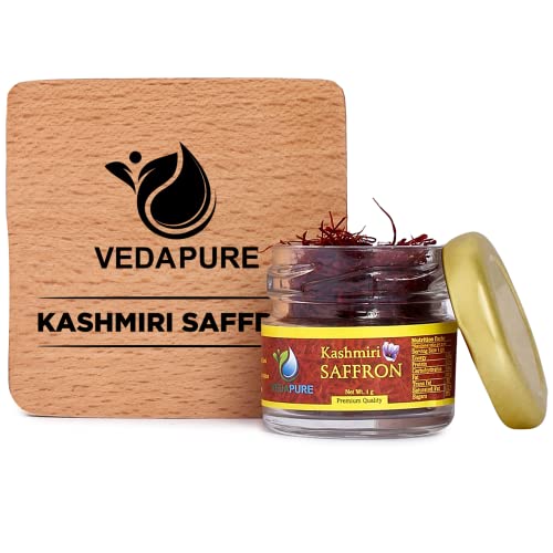 Vedapure Finest A++ Grade Original Kashmiri Saffron/Kesar For Pregnant Women, Skin 1 Gram- (Pack of 1)