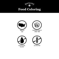 Watkins Assorted Food Coloring, 1 Each Red, Yellow, Green, Blue, Total Four .3 oz bottles