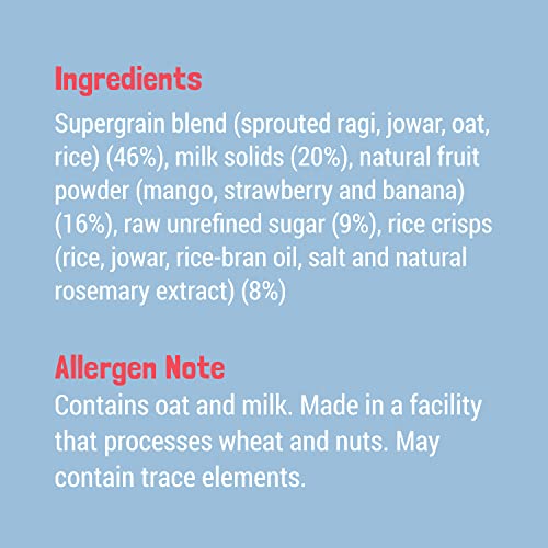 Slurrp Farm Multigrain Millets Cereal with Mixed Fruits and Rice Crispies, Instant Cereal for Growing Little Ones, No Refined Sugar or Salt, 300g