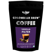 Colombian Brew Vanilla Filter Coffee Powder, Arabica Roast & Ground (Make Espresso, French Press, Cold Brew, Hot Brew), 250g