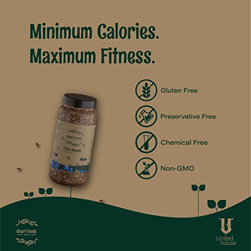 Khari Foods Organic Flax Seeds 900g, Fat Loss, Omega 3 & Anti-oxidants Rich, Gluten Free