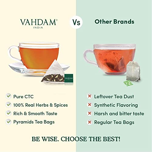 VAHDAM, Vanilla Chai Tea | 15 Tea Bags | Spiced Masala Chai Tea | Delicious Blend Of Vanilla Tea | Spiced Chai Tea Bag | Brew As Hot, Cold or Iced Tea