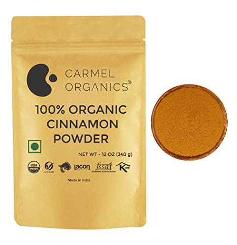 CARMEL ORGANICS USDA Certified Cinnamon Bark Powder || 340 Grams || Non GMO || Kosher