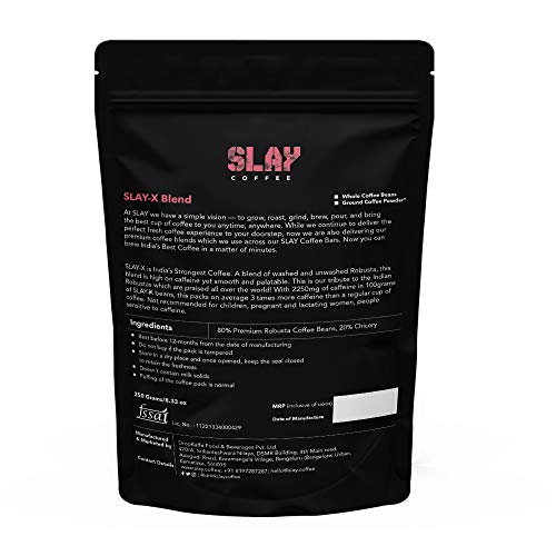 SLAY X 80% Premium Robusta and 20% Chicory blend Coffee Powder | Single Origin | Freshly Roasted | Not an Instant Coffee 250gm (Pack 1)