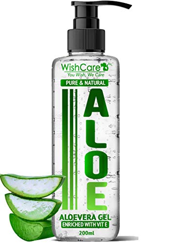 WishCare® Pure & Natural Aloe Vera Gel - 200 Ml - Enriched With Vitamin E - Multipurpose Gel for Skin and Hair