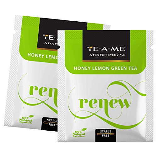 TE-A-ME Renew Honey Lemon Natural Green Tea, 25 Tea Bags - Improves Metabolism & Reduces Waist