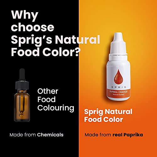 S P R I G Natural Extracts For Colouring Food And Beverage | Paprika Extract | Orange-Red Colour | 15ml
