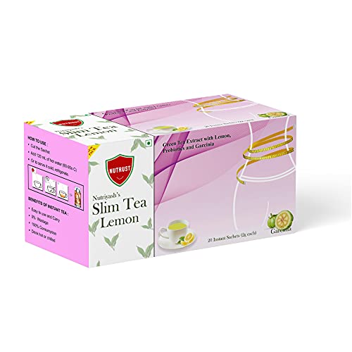 Nutrust Slim Tea Garcinia and Probiotics - Lemon, 20 Sachets (Pack of 3)